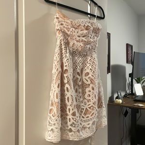 Francesca’s white lace day party dress